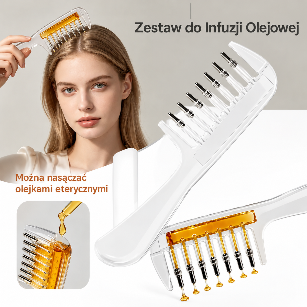 NutriGlow - Grzebień do aplikacji olejku.